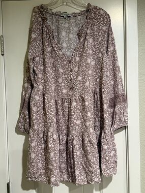 Wallflower Dusty Mauve Floral Tiered Dress